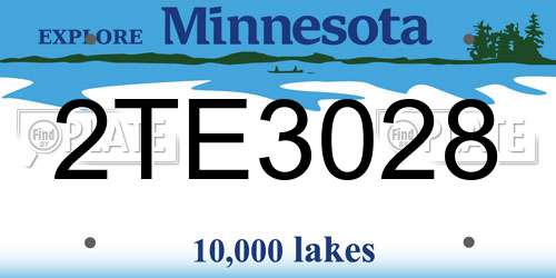 2TE3028 Minnesota License Plate