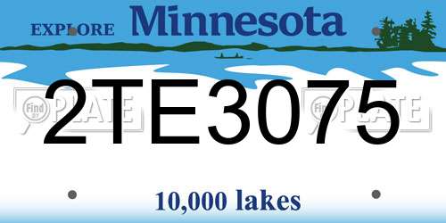 2TE3075 Minnesota License Plate