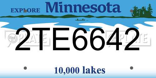 2TE6642 Minnesota License Plate
