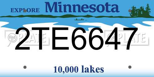 2TE6647 Minnesota License Plate