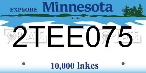 2TEE075 Minnesota License Plate