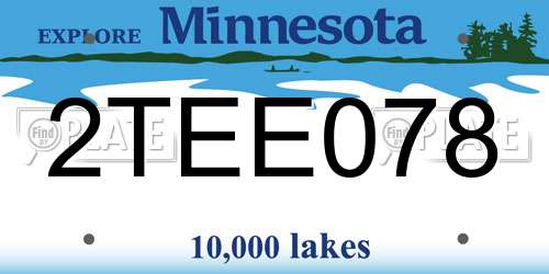 2TEE078 Minnesota License Plate