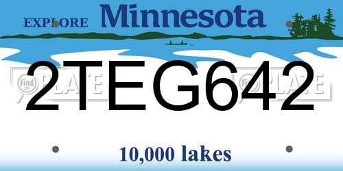 2TEG642 Minnesota License Plate