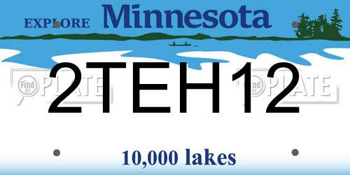 2TEH12 Minnesota License Plate
