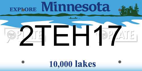 2TEH17 Minnesota License Plate