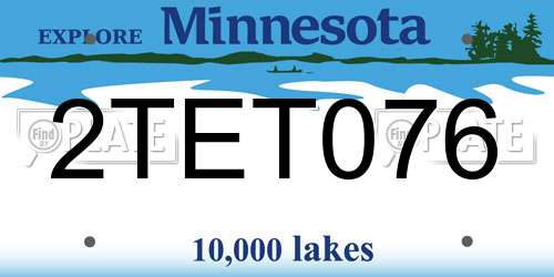 2TET076 Minnesota License Plate