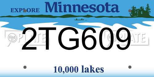 2TG609 Minnesota License Plate