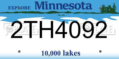 2TH4092 Minnesota License Plate