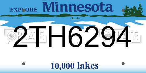 2TH6294 Minnesota License Plate