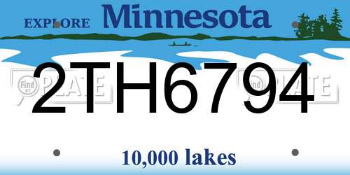 2TH6794 Minnesota License Plate