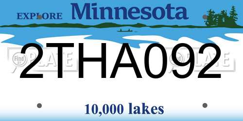 2THA092 Minnesota License Plate