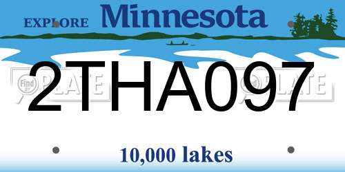 2THA097 Minnesota License Plate