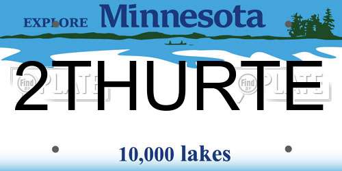 2THURTE Minnesota License Plate