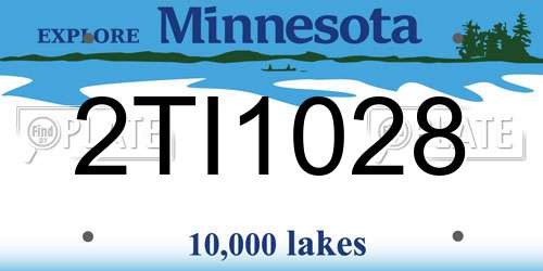 2TI1028 Minnesota License Plate