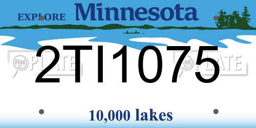 2TI1075 Minnesota License Plate