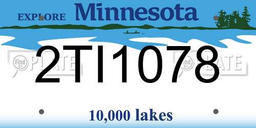 2TI1078 Minnesota License Plate