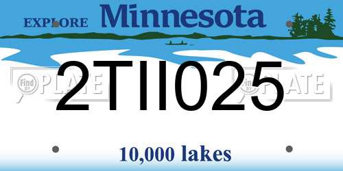 2TII025 Minnesota License Plate