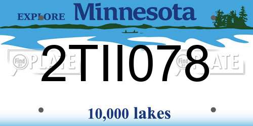2TII078 Minnesota License Plate