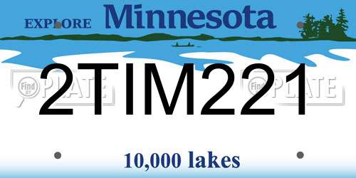2TIM221 Minnesota License Plate