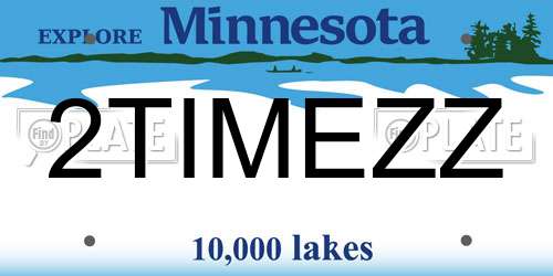 2TIMEZZ Minnesota License Plate
