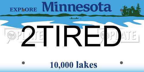 2TIRED Minnesota License Plate