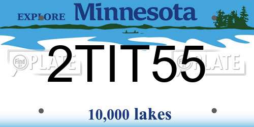 2TIT55 Minnesota License Plate