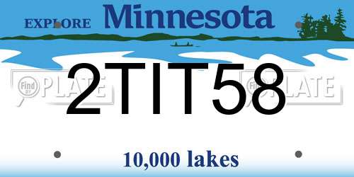 2TIT58 Minnesota License Plate