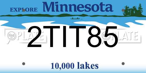 2TIT85 Minnesota License Plate