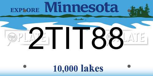 2TIT88 Minnesota License Plate