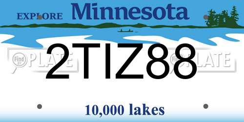 2TIZ88 Minnesota License Plate
