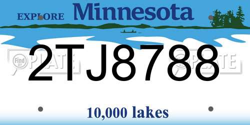 2TJ8788 Minnesota License Plate