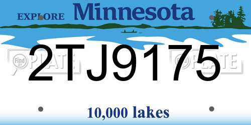 2TJ9175 Minnesota License Plate