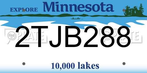 2TJB288 Minnesota License Plate