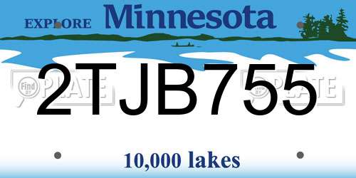 2TJB755 Minnesota License Plate