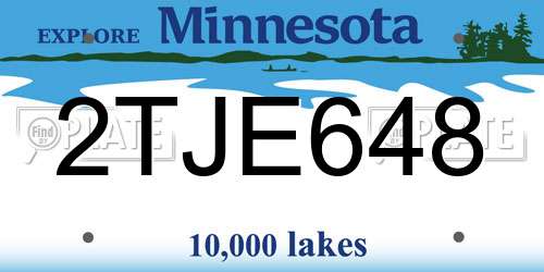 2TJE648 Minnesota License Plate