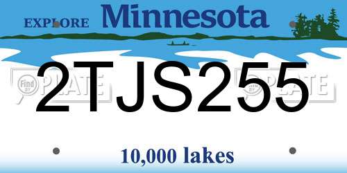 2TJS255 Minnesota License Plate