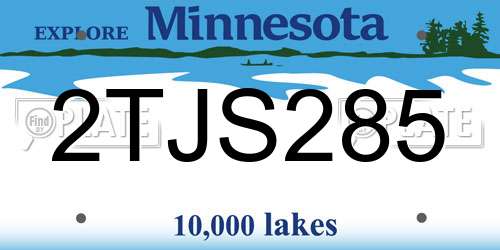 2TJS285 Minnesota License Plate