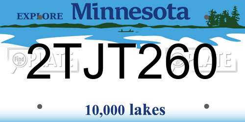 2TJT260 Minnesota License Plate