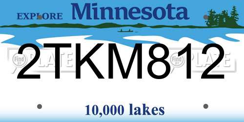 2TKM812 Minnesota License Plate