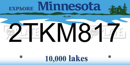 2TKM817 Minnesota License Plate