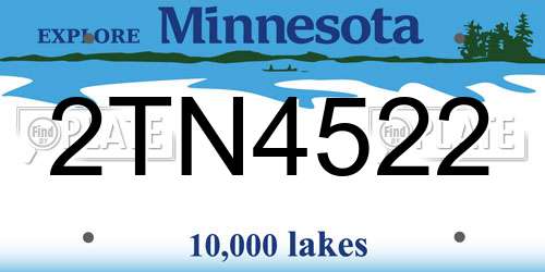 2TN4522 Minnesota License Plate