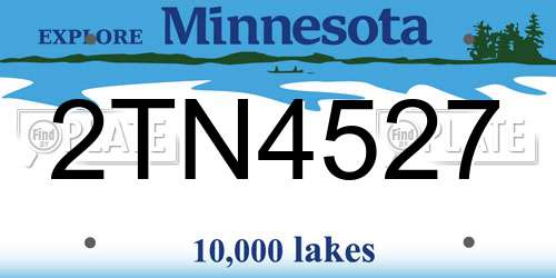 2TN4527 Minnesota License Plate