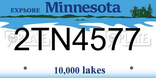2TN4577 Minnesota License Plate