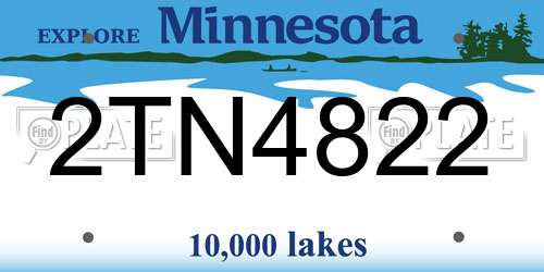 2TN4822 Minnesota License Plate