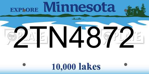 2TN4872 Minnesota License Plate