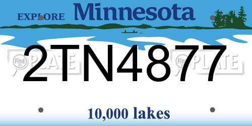 2TN4877 Minnesota License Plate