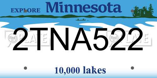 2TNA522 Minnesota License Plate