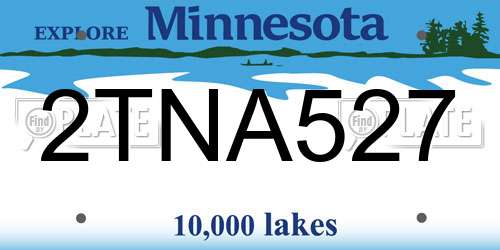 2TNA527 Minnesota License Plate