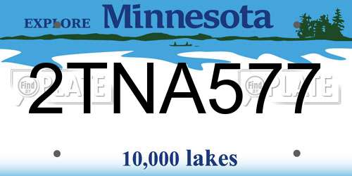 2TNA577 Minnesota License Plate