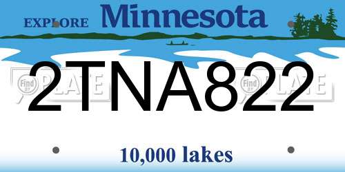 2TNA822 Minnesota License Plate